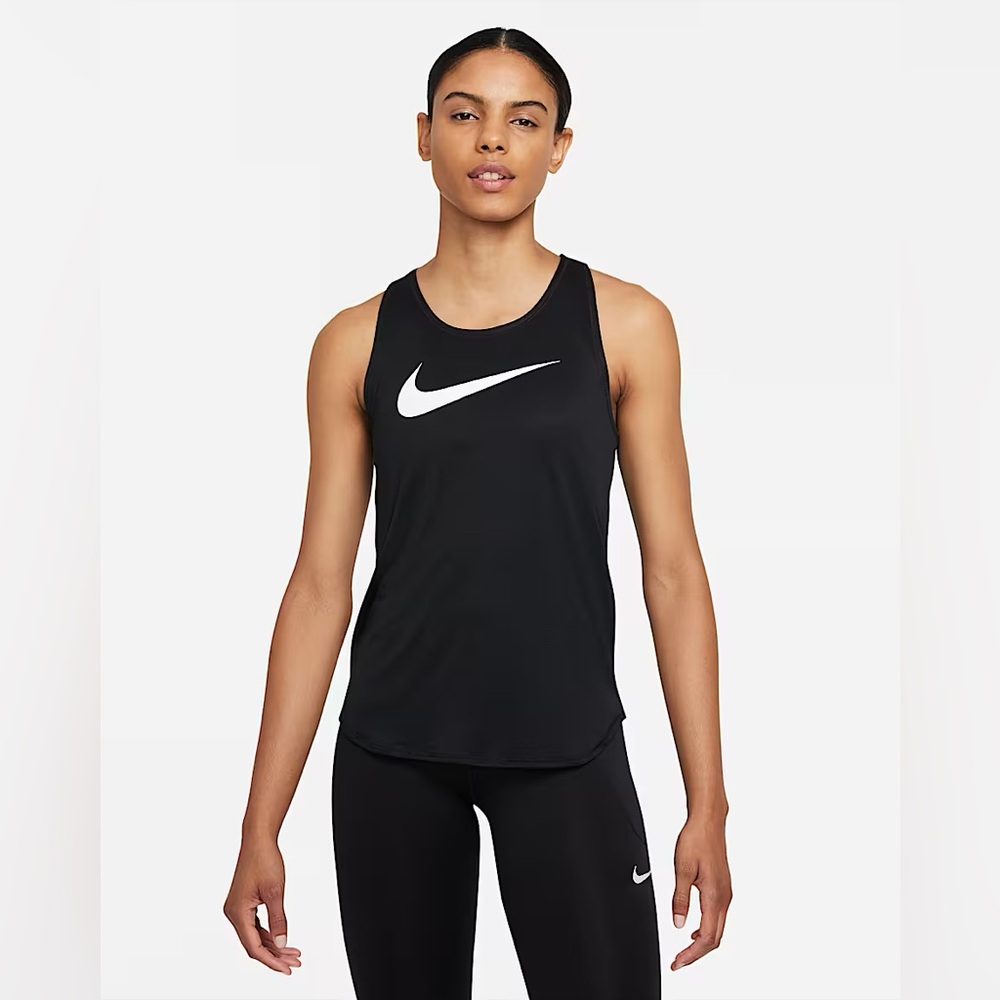 Women’s Nike Running Dri-Fit Tank Top in Black, Size S.